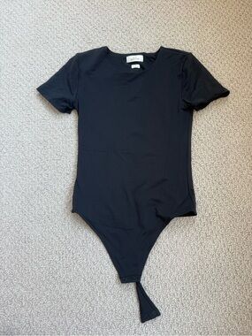 Aritzia Black Short Sleeve Bodysuit